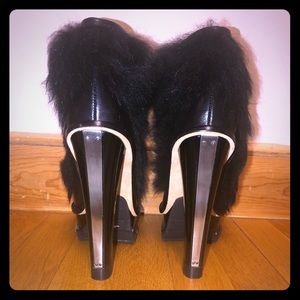 Authentic Brian Atwood Faux Fur Leather Booties